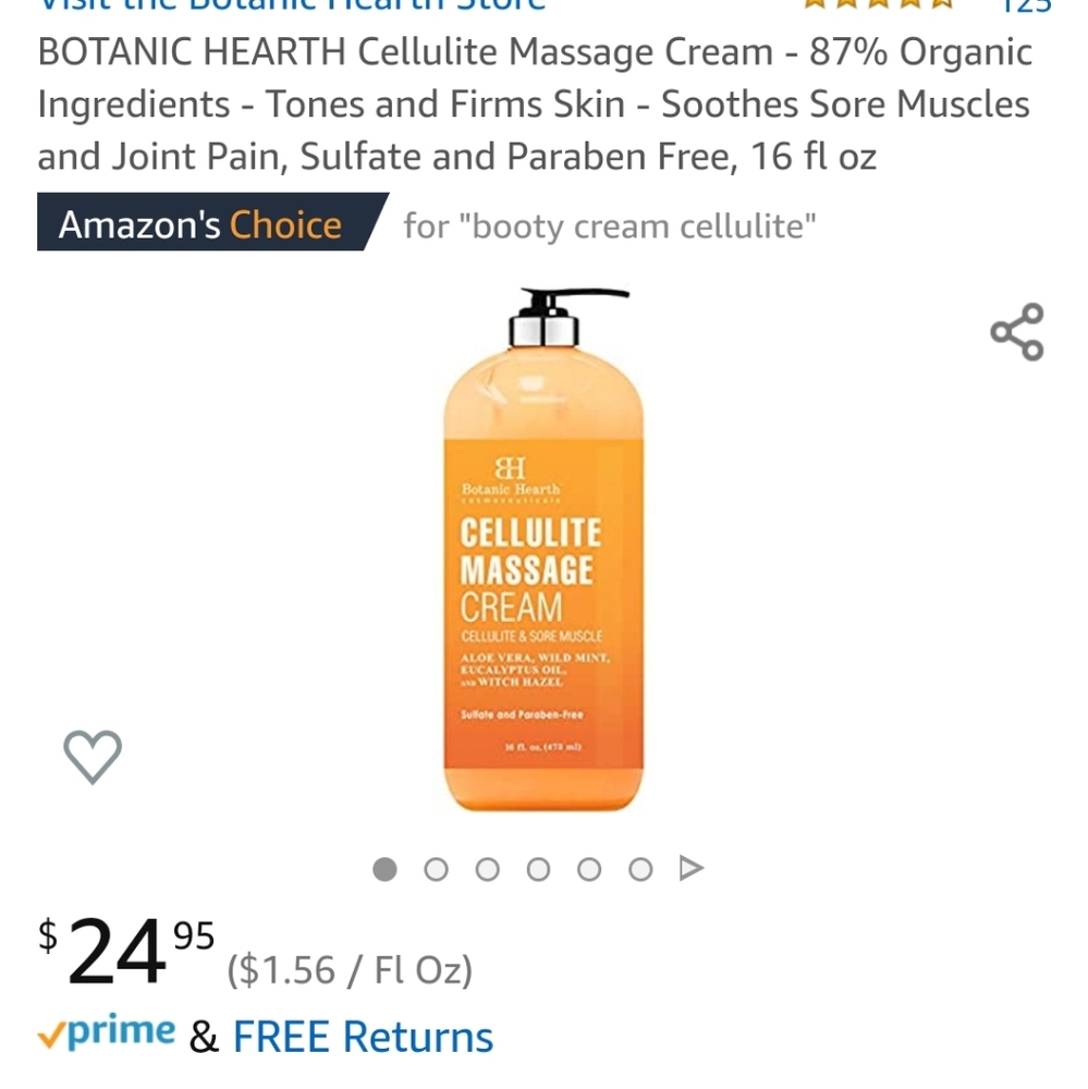 Cellulite massage cream